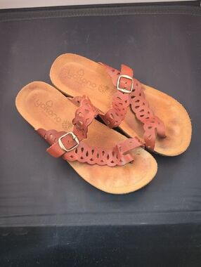 Women's Yokono Brown Leather Buckle Sandals